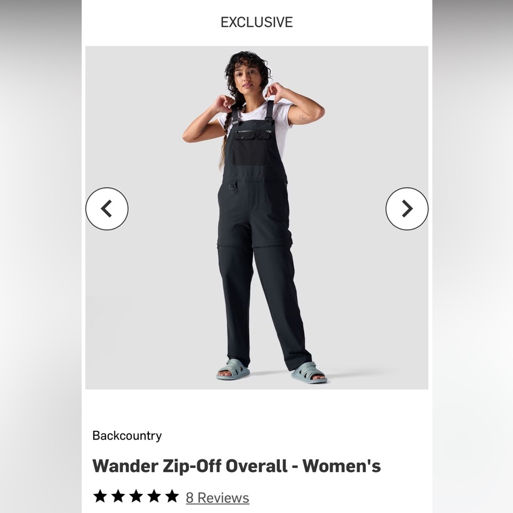 New with tags Backcountry outdoor black overalls/bib.